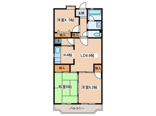 多摩ﾆｭ-ﾀｳﾝ ﾌﾞﾗﾝﾆｭ-別所１の物件間取画像